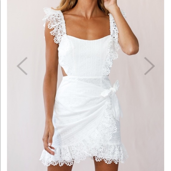 Selfie Leslie Dresses & Skirts - Sonnet Lace Trim Wrap Front Dress